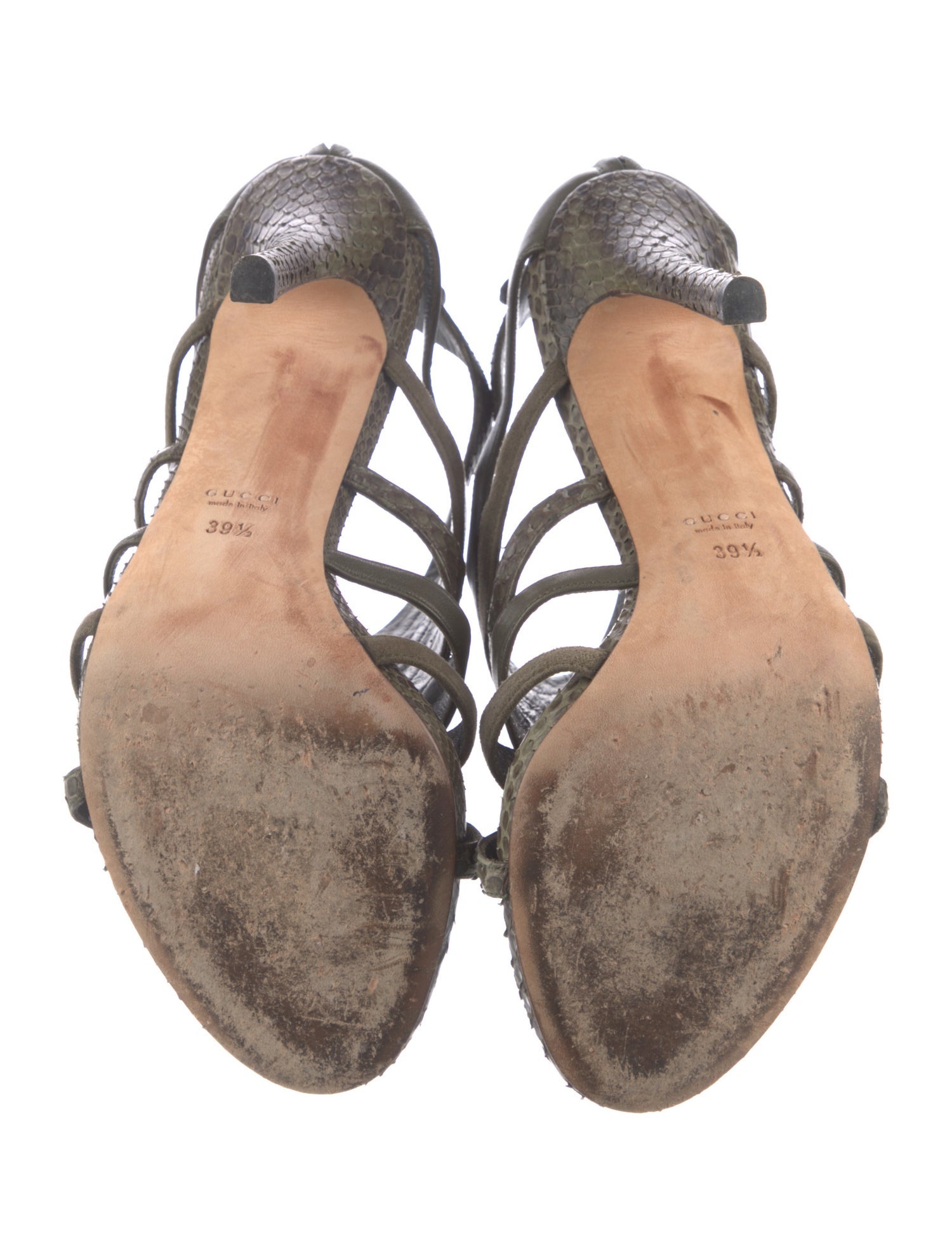 Gucci Snakeskin Slingback Sandals